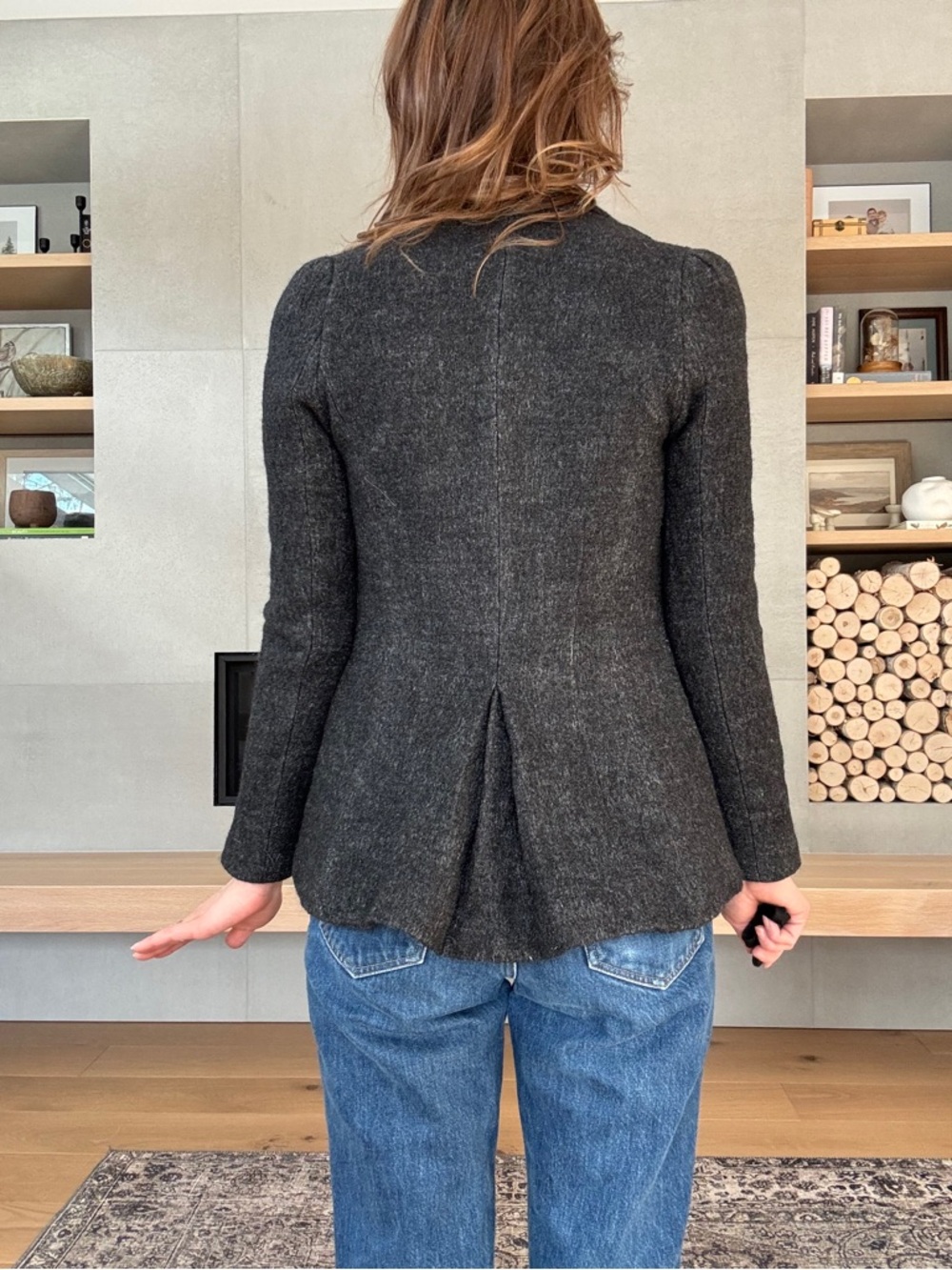 Vintage Edwardian style Charcoal grey Blazer w waistcoat vest xs academia - Picture 6 of 16